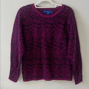 Apt. 9 Magenta and Black Animal Print Sweater